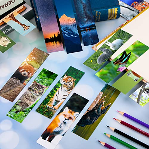 300PCS Animal Bulk Bookmarks for Kids Classroom 60 Designs Cool Wildlife Bookmark Cute Book Mark Double Sided Bookmark for Book Lovers Students Children Rewards Gifts - color: 300 Animals