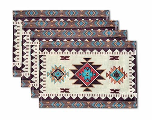 Aztec Southwest Geometric Placemats, Set of 4, 18x13 Inches - color: Aztec-placemat