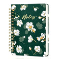 A5 Spiral Notebook Cute Lined Planner Ruled Notepad Journal for Writing - color: White Flower