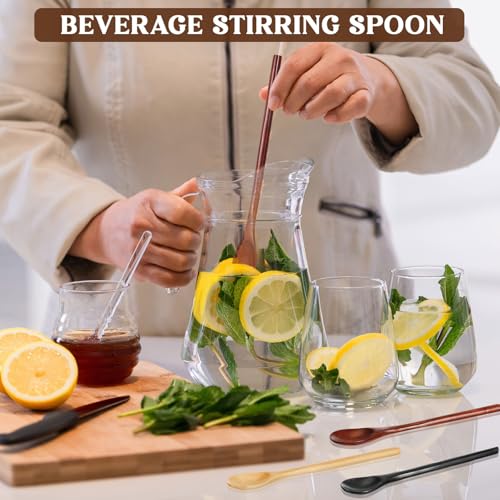 4 Pcs Wooden Tasting Spoons Long Handle 9 x 1.3 Inch for Cooking - size: 9 x 1.3 Inch
