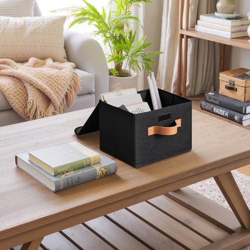 GRANNY SAYS Memory Keepsake Storage Box, Fabric Storage Bins with Lids - color: Black, size: Small