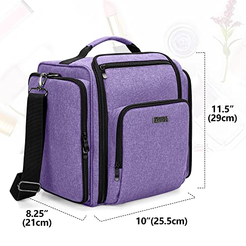 BAFASO Makeup Bag Cosmetic Bag with 4 Inner Removable Pouches, Purple - color: Purple