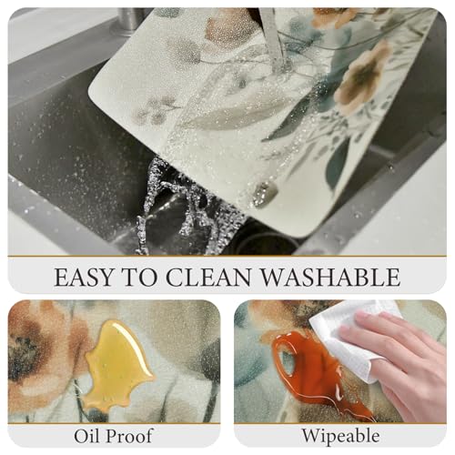 Vinyl Placemats Set of 4-12x17 Inch - Heat Resistant Washable Place Mats Waterproof Non-Slip Wipeable Table Mats for Dining Table Decor, Spring Outdoor Plastic Placemat - color: Floral