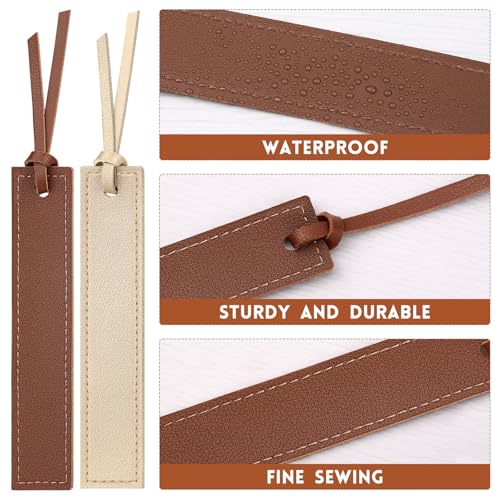 7 Pcs Leather Bookmarks, Classic Handmade Stitched Bookmark for Men - size: 7 Pcs