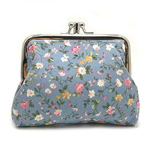 Cute Floral Buckle Coin Purses Vintage Pouch Kiss-lock Change Purse Wallets… - color: 08