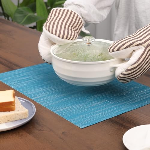 Myir JUN Placemats Set of 4 Kitchen and Dining Table Placemats - color: Blue, size: Set of 4
