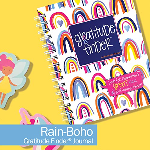 Denise Albright Gratitude Finder® 52 Week Non-Dated Journal for Women, Teens & Girls with 165 Hand-Illustrated Stickers (Rain-Boho) - color: Rain-boho Gratitude Finder Journal