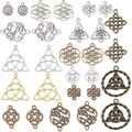 SUNNYCLUE 1 Box 56Pcs Knot Charms Celtic Knot Charm Irish Trinity Linking Connetor Charm Knots Beads Tibetan Style Flat Round Alloy Pendants for Jewelry Making Earrings DIY Supplies Adult
