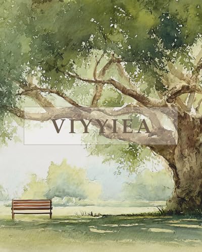VIYYIEA Extra Large Watercolor Tree Canvas Wall Art, Sage Green, 36x54in - color: Watercolor Tree Scroll