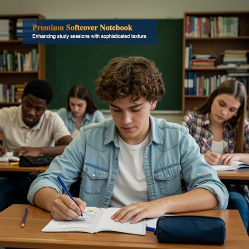 Comix 6 Pack A5 Notebooks, 5.6" x 7.9" Softcover Lined Journals for Men & Women,240 Pages Thick Paper College Ruled Notebooks for Work,School & Business Meetings - color: Rainbow Color