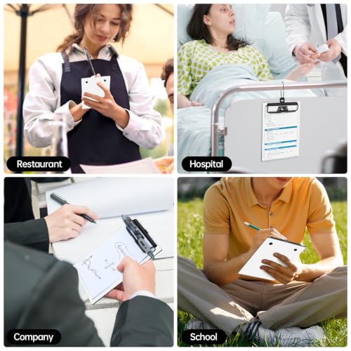 FRETONBA Mini Clipboard 4x6 Inch with Pen Holder, 2 Pack, White - style: 2Pack-White