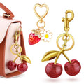 Cherry Bag Charm Cute Cherry Purse Charms Strawberry Keychain Best Gifts - color: A06 1pcs Cherry Charm and 1pcs Strawberry Keychain
