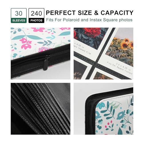 Large Polaroid Photo Album Binder, 240 Pockets. Modern Floral - color: Modern Floral