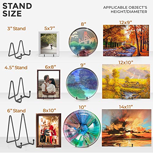 TR-LIFE Plate Stands for Display - 4.5 Inch Plate Holder Display Stand + Metal Frame Holder Stand for Picture, Decorative Plate, Book, Photo Easel - size: 4.5 Inch