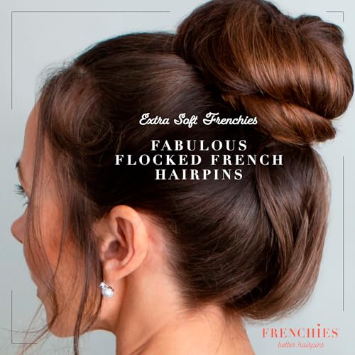 Frenchies Velvet Coated French Hair Pin, Non Slip, 20 Count, Brown - color: Brown
