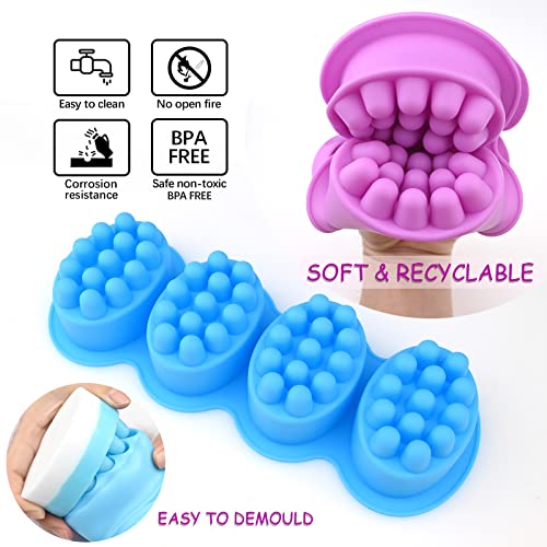 Actvty Silicone Massage Bar Soap Molds, 2 Pack 3D Hair Comb Ice Mold, Hair Brush Silicone Soap Molds for Soap Making, DIY Unique Hair Masks Salon Spa Scalp Massager
