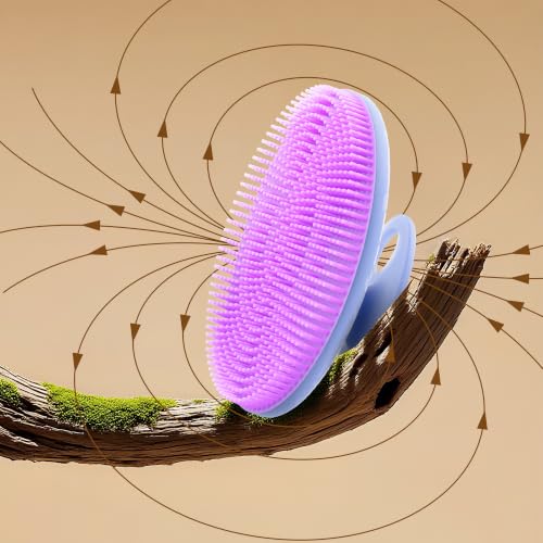 INNERNEED Magnetic Silicone Body Scrubber, Hygienic Shower Brush, Purple - color: Purple