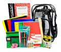 School Supply Boxes | 17" (Black or Clear) Backpack Bundle for (Elementary, Intermediate, or High School) - color: Clear, style: Elementary Case (6 Pack)