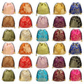 kilofly 30 pc Chinese Silk Brocade Drawstring Jewelry Bag Gift Pouch Value Set - color: set30