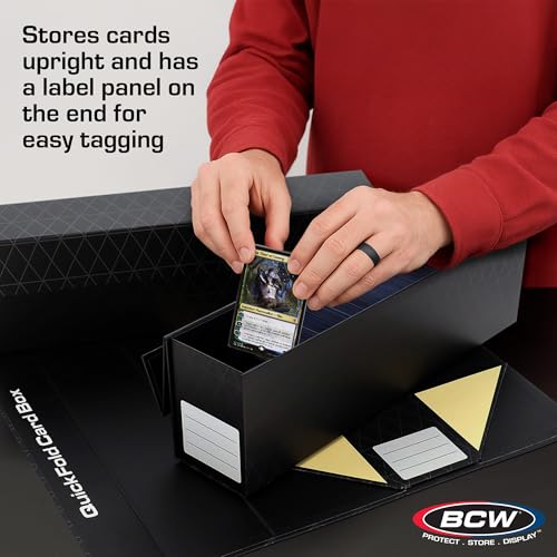 BCW QuickFold Card Boxes for Toploaders and Magnetics, Magnetic Lid, 6 Pack - size: 6 Pack