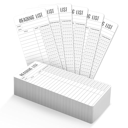 110 PCS Reading List Bookmarks, White Kraft Book Tracker and Reading Log Bulk Bookmarks for Book Lovers, Students, Teachers, Graduation Gifts, Back-to-School Supplies (3” x 7.9”, White) - style: Reading List Bookmarks（White Kraft）