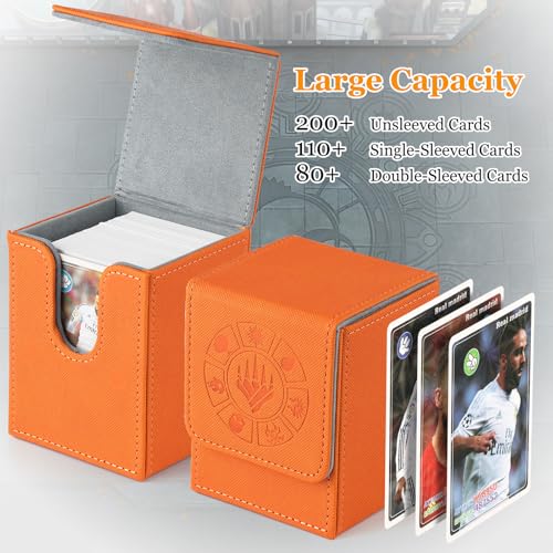 Arkeiliy MTG Deck Box 110+ Storage Sleeved Cards for Magic Commander - color: Orange