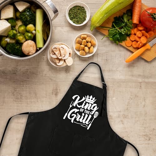 Funny Black Apron with Pockets for Man,Dad,Husband,Father in Law,Chef Daddy Women Grilling Apron BBQ Cooking Gifts - color: Apron-13