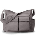 KALIDI Canvas Tote Bag Zipper Large Crossbody Shoulder Bag Messenger Bag - color: Upgraded Grey
