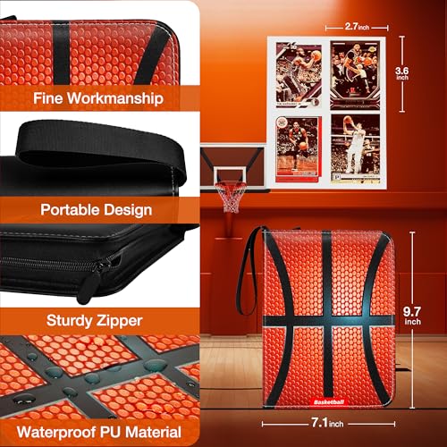RONMONG Basketball Card Binder, 440 Pockets, Protective Trading Card Album - color: basketball-style 3, size: 440