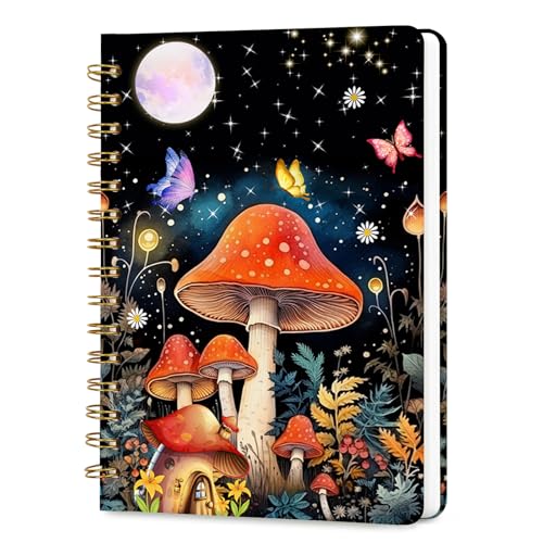 Lined Spiral Journal Notebook for Work A5, 160 Pages, Mushroom - color: Mushroom