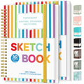 Forvencer 2 Pack Blank Spiral Notebook, 8"x 5.6"Hardcover Sketch Book - color: Multicolor