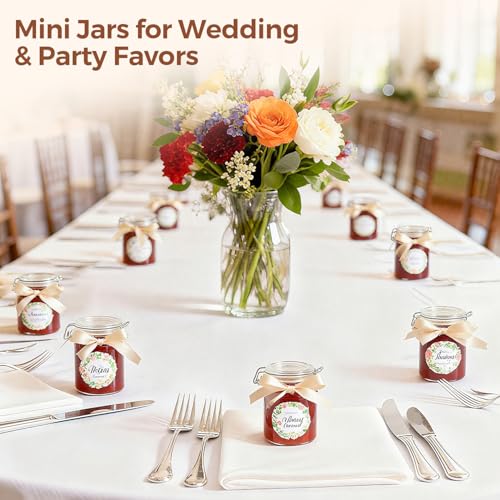 ComSaf Small 8 oz Glass Jars with Airtight Lids 12 Pack Jam Pantry - size: 8oz*12