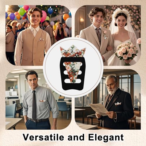 Cotton Floral Handkerchiefs for Men Wedding Evening Daily Work Prom - color: Brown,white,green,black
