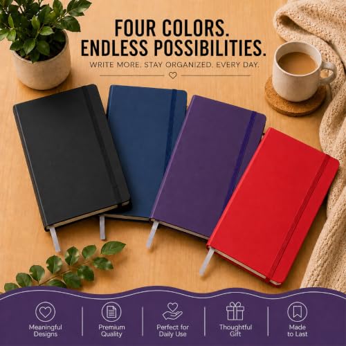 Eccolo Cool Jazz Hardbound Writing Journal, 192-Page Lined Paper, Lay-Flat - color: Navy Blue, size: Large - (7.25-x-9.6 Inches)