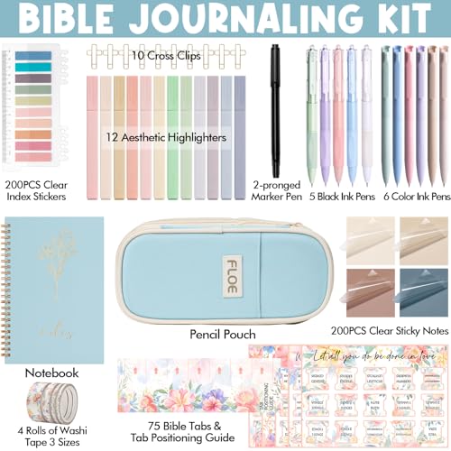 Bible Study Supplies Journaling Annotation Kit, Christian Gifts for Women - color: Blue