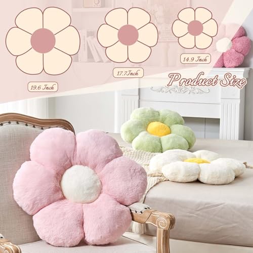 Kcvvcr Lavender Flower Pillow, 17.7" Flower Shaped Plush Decorative Throw Pillow for Bed - color: Lavender, size: 17.7 Inch