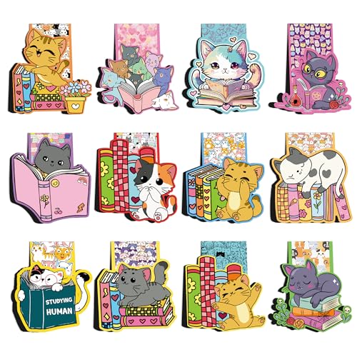 Cat Magnetic Bookmarks, Kawaii Book Markers for Women Book Lovers - style: Cute Cat