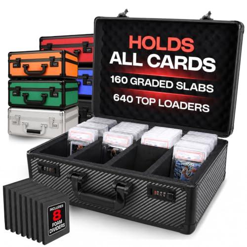 Universal Trading Card Storage Box, 4 Row Carbon Graded Card Case Slab Case - color: Carbon Fiber, size: 4 Row