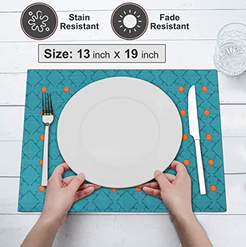 Ruvanti Placemats Set of 6, 100% Cotton Place Mats of 13"x19" – Combo - color: Combo