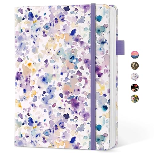 Taja Aesthetic Lined Journal for Women, Pretty Notebooks for Work & Study - color: B-Purple Blocks