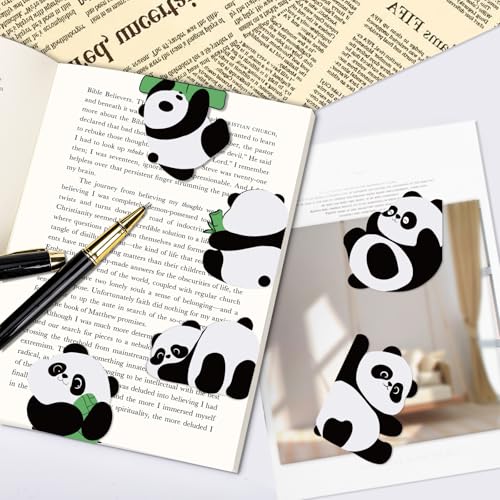 10 Pcs Panda Magnetic Bookmarks for Reading, Cute Gift for Book Lovers - color: Panda