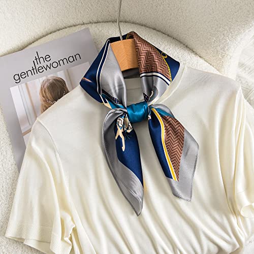 100% Mulberry Silk Scarf - 25.6" Square Neckerchief & Headscarf Gift Packed - color: Gray