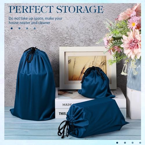 20 Pcs Satin Game Storage Bags for Women Men, S,M,L, Blue - color: Blue, size: S,M,L