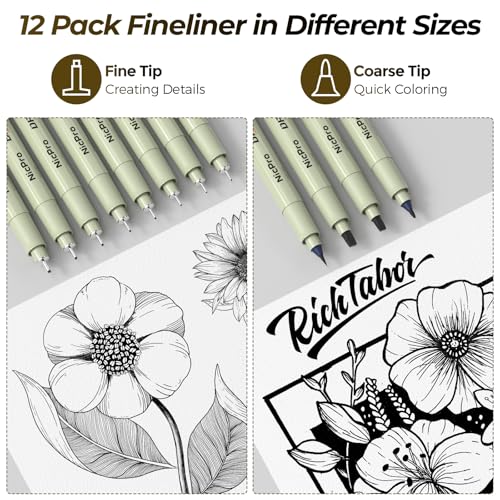 Nicpro 58PCS Art Drawing Supplies Kit in Leather Case,Pro Art Kit for Adult