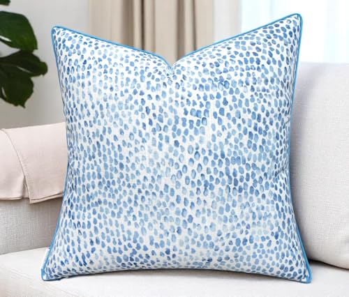 Watercolor Dot Print Throw Pillow Cover 18x18, Blue - color: Rain Drops-blue, size: 18" x 18" (Pack of 1)