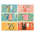 (Pack of 6) Korean Traditional Clothes - Hanbok envelope Money Gift Envelopes for New Year, Birthday, Wedding