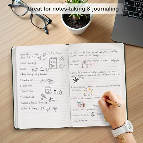 Comix 6 Pack Lined Journal Notebooks for Work, 240 Pages, 5.5"x8.3" - color: Dark Green, size: 6 Pack