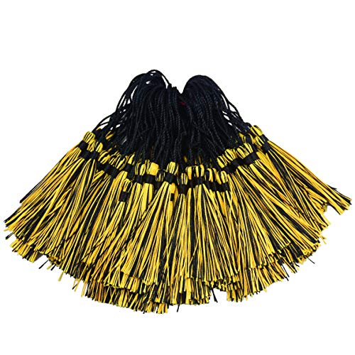 100Pcs 5 Inch Silky Bookmark Tassels for Jewelry, Souvenir(Black Gold) - color: Black&gold