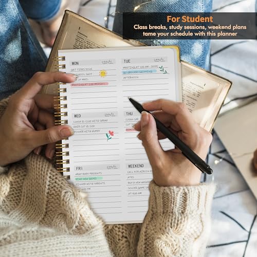 KAICN Undated Weekly Planner with To-Do List & Habit Tracker, 6" x 8" - color: P-Metal corner