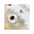 Lace Placemats Set of 6 Washable Beige 12x18inch - color: Carnation-beige, size: 6pcs